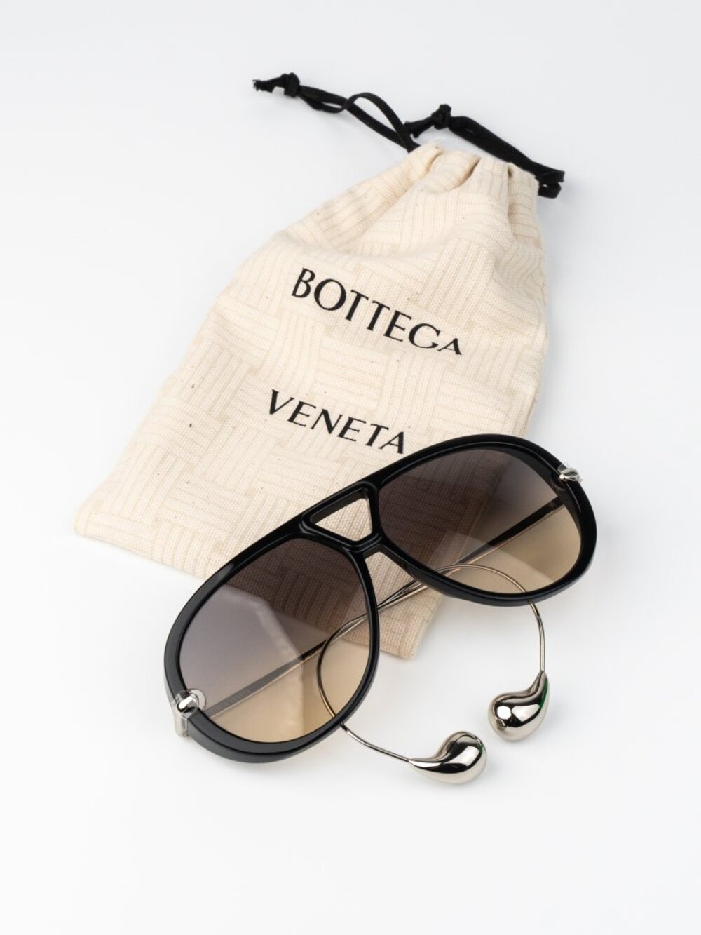 Bottega Veneta Women Sunglasses Black Silver Brown Gradient BV1273S 010